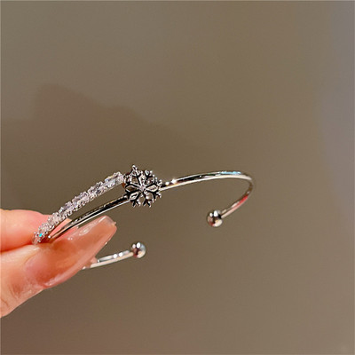 Naujos mados prabangus saldus lankelis cirkonio sidabro spalvos vario atviros apyrankės moterims, blizgios, pilnas kalnų krištolo papuošalų vakarėlio dovana