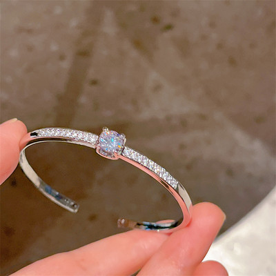 Naujos mados prabangus saldus lankelis cirkonio sidabro spalvos vario atviros apyrankės moterims, blizgios, pilnas kalnų krištolo papuošalų vakarėlio dovana