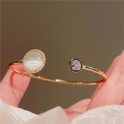 Naujos mados prabangus saldus lankelis cirkonio sidabro spalvos vario atviros apyrankės moterims, blizgios, pilnas kalnų krištolo papuošalų vakarėlio dovana