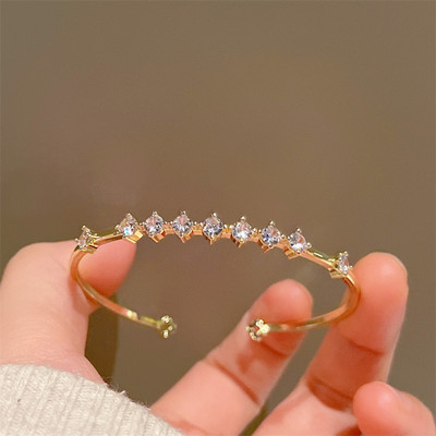 Naujos mados prabangus saldus lankelis cirkonio sidabro spalvos vario atviros apyrankės moterims, blizgios, pilnas kalnų krištolo papuošalų vakarėlio dovana