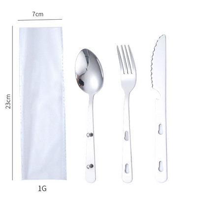 4 az 1-ben kemping evőeszköz túra evőeszköz készlet rozsdamentes acél evőeszköz kanál villa kés sörnyitó kombinált készlet hátizsákos utazáshoz