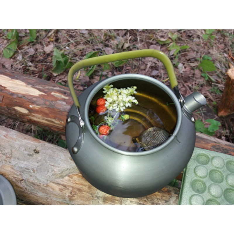 MENFLY Camping kávéfőző készlet Hordozható összecsukható titán csésze kellékek turisztikai bögre edények piknik teáskanna étkészlet edény