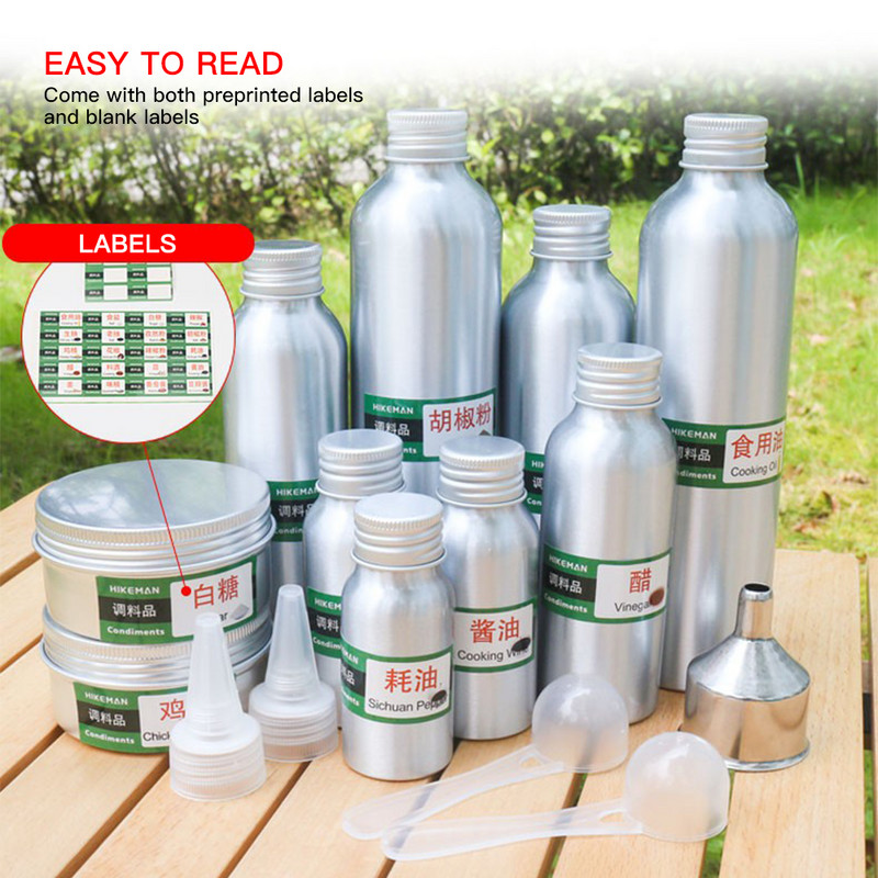 Lauke tušti prieskonių buteliai Dėžutės Prieskonių plaktuvai Stiklainiai su laikymo krepšiu stovyklavimui Grilis iškyloms įrankiai