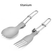 TELJES titán összecsukható fogazott kanál kültéri kemping piknik kanál titánötvözet kanál villa titán kanál titán asztali háború