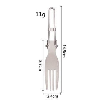 ПЪЛНА титаниева сгъваема назъбена лъжица на открито къмпинг пикник лъжица титаниева сплав лъжица вилица титаниева лъжица титаниева маса