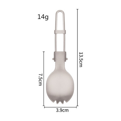 TELJES titán összecsukható fogazott kanál kültéri kemping piknik kanál titánötvözet kanál villa titán kanál titán asztali háború