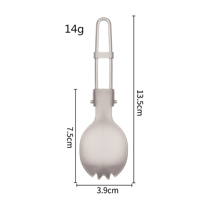 TELJES titán összecsukható fogazott kanál kültéri kemping piknik kanál titánötvözet kanál villa titán kanál titán asztali háború