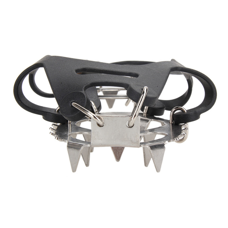 18 zobu pretslīdes pārsegi apaviem makšķerēšanai ledus skavas sniega apaviem, pārgājieniem ziemas kāpšanai kempingam alpīnisma pārsegi