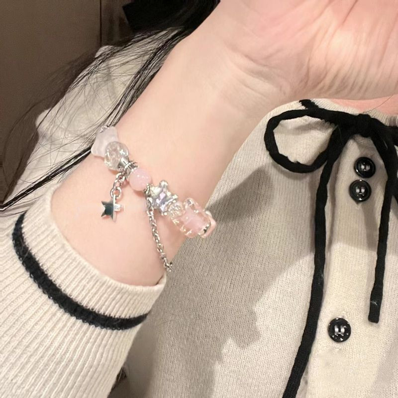 Narukvica s križem od zvjezdanog pentagrama za žene Slatki, hladni šarm, vintage trendovski nakit, korejski modni estetski dodaci, poklon