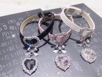 Y2k 90. gadu estētiskā kalnu akmens mīlestība sirds loka ādas rokassprādze sievietēm salds šarms kristāla aproce Harajuku modes rotaslietas jauns