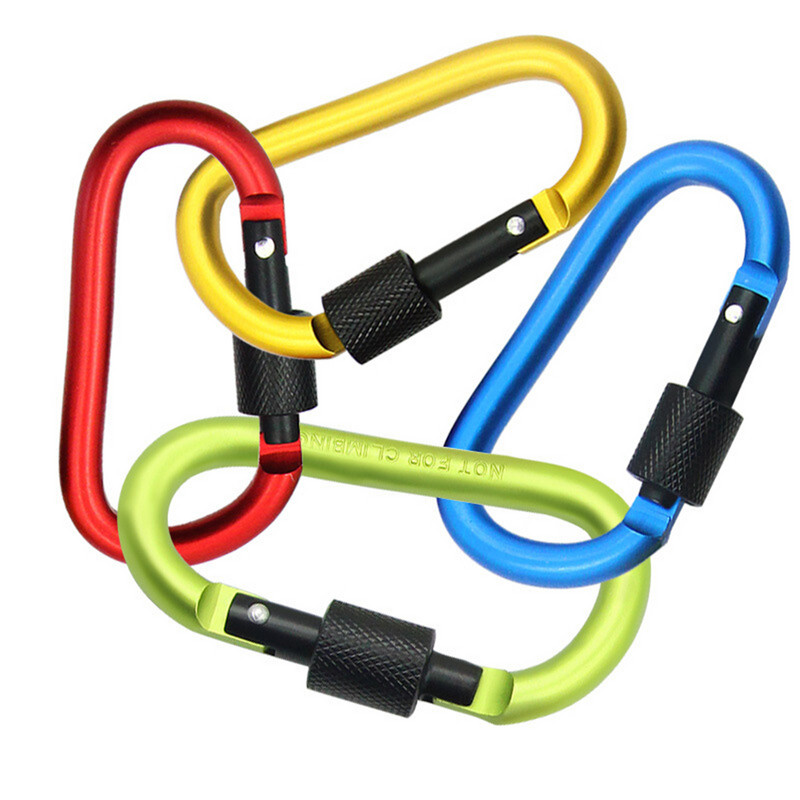 D típusú hegymászó zár kültéri hegymászó kempingezéshez, merész alumínium ötvözet zárócsat kulcstartó Multi Survival Gear utazási kiegészítők