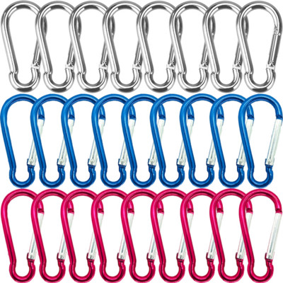 20pcs Mini Carabiner Keychain Alluminum Alloy D-ring Buckle Spring Carabiner Snap Hook Clip Keychains Outdoor Camping Multi Tool