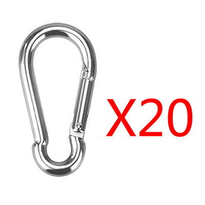 20 vnt Mini karabininis raktų pakabukas aliuminio lydinio D žiedas Sagtis spyruoklinis karabinas užsegamas kabliukas raktų pakabukai lauko kempingo daugiafunkcis įrankis