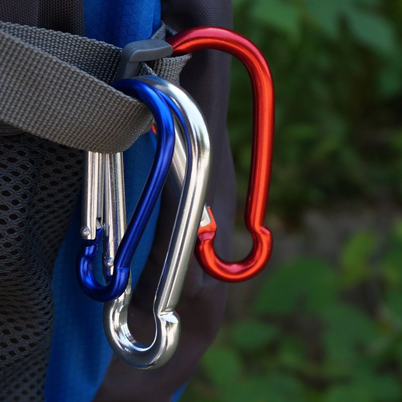 20 vnt Mini karabininis raktų pakabukas aliuminio lydinio D žiedas Sagtis spyruoklinis karabinas užsegamas kabliukas raktų pakabukai lauko kempingo daugiafunkcis įrankis