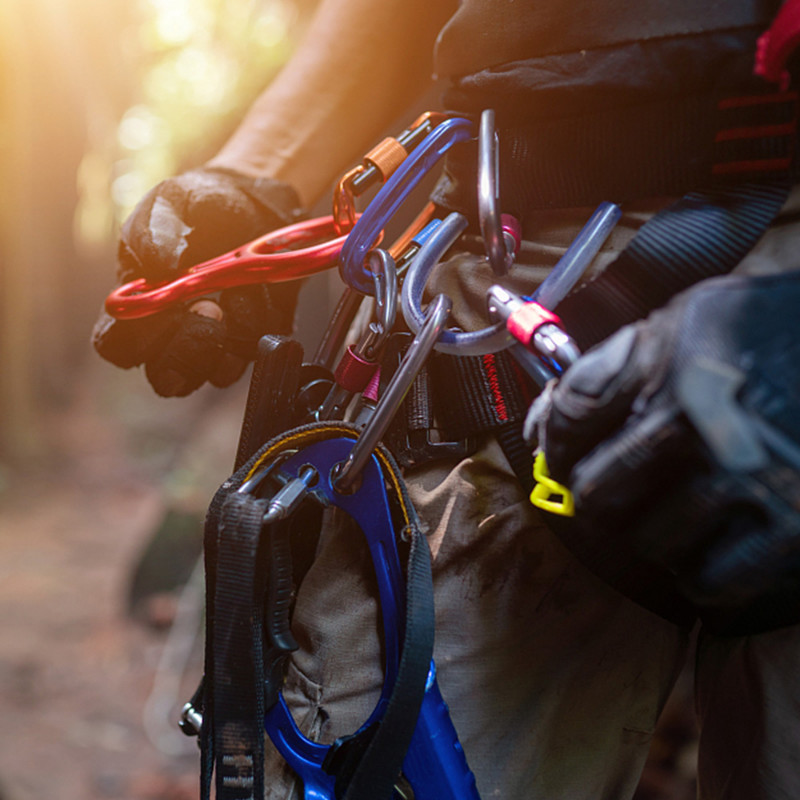 20 vnt Mini karabininis raktų pakabukas aliuminio lydinio D žiedas Sagtis spyruoklinis karabinas užsegamas kabliukas raktų pakabukai lauko kempingo daugiafunkcis įrankis