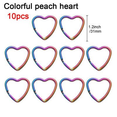 10gab Karabīne Sirds Zvaigzne Varavīksnes Sadalīts Gredzens Metāla atslēgu piekariņš Dāvanu Caurums Atslēgu piekari Atslēgu piekariņi Atslēgu turētājs Plakanas līnijas atslēgu piekariņi Aksesuāri