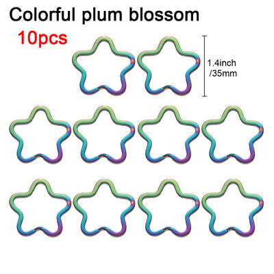 10gab Karabīne Sirds Zvaigzne Varavīksnes Sadalīts Gredzens Metāla atslēgu piekariņš Dāvanu Caurums Atslēgu piekari Atslēgu piekariņi Atslēgu turētājs Plakanas līnijas atslēgu piekariņi Aksesuāri
