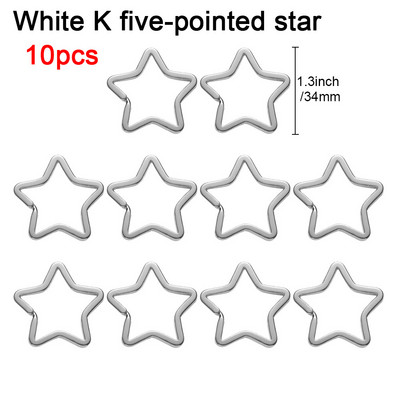 10gab Karabīne Sirds Zvaigzne Varavīksnes Sadalīts Gredzens Metāla atslēgu piekariņš Dāvanu Caurums Atslēgu piekari Atslēgu piekariņi Atslēgu turētājs Plakanas līnijas atslēgu piekariņi Aksesuāri