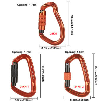 Ключови куки с D-образна форма Професионален предпазен карабинер Катерене Защитна основна ключалка Защитно оборудване за изкачване на открито Алпинизъм