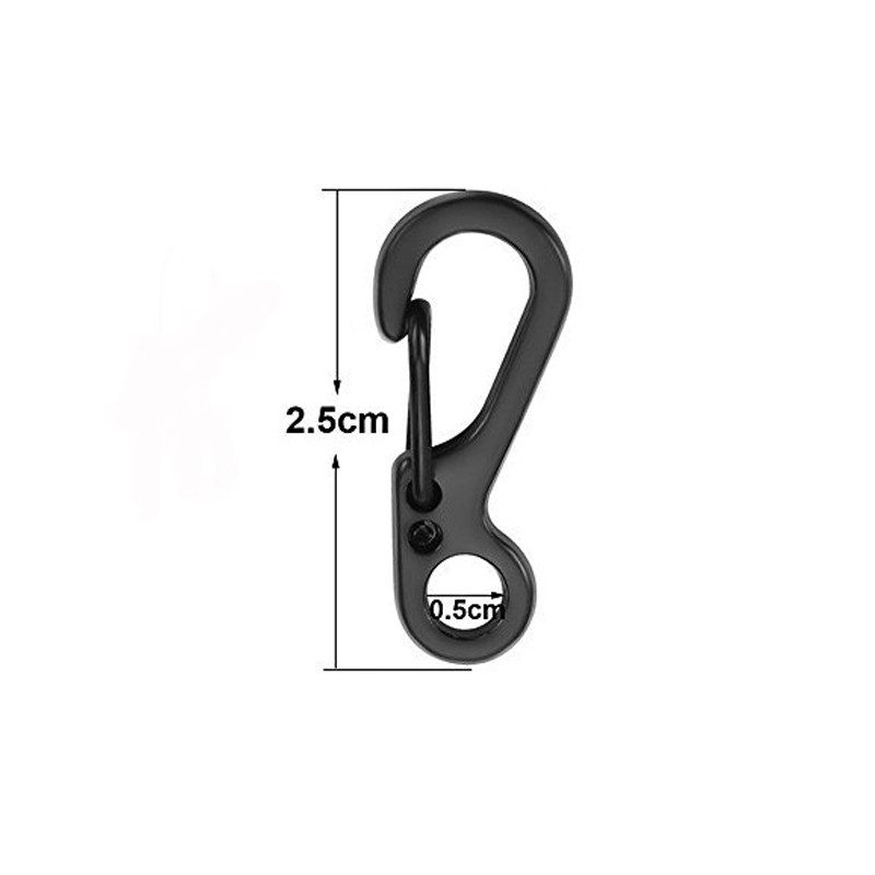 10db/tétel Mini karabiner Paracord taktikai felszerelés horgok kulcstartó kemping EDC túlélő mászó SF rugós hátizsák kapcsos kulcstartó