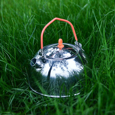 0,6 l nerūsējošā tērauda tējas tējkanna pārnēsājama āra ūdens tējkanna kempingam pārgājienu mini ūdens tējkanna tējkanna kafijas kanna Virtuves piederumi