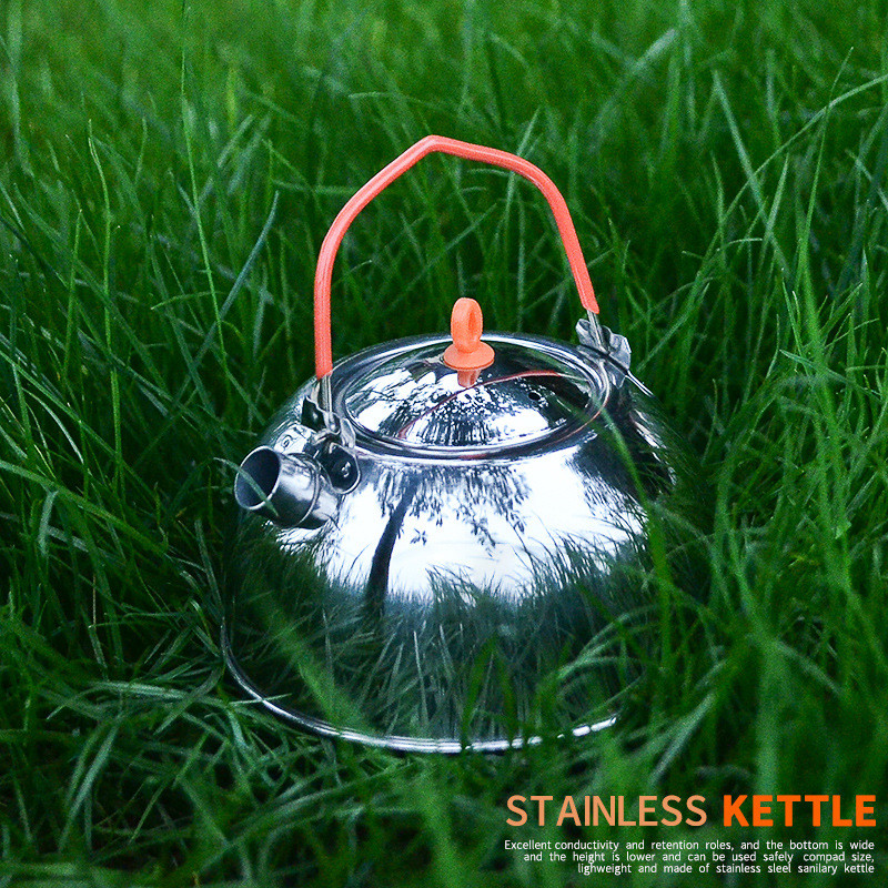 0,6 l nerūsējošā tērauda tējas tējkanna pārnēsājama āra ūdens tējkanna kempingam pārgājienu mini ūdens tējkanna tējkanna kafijas kanna Virtuves piederumi