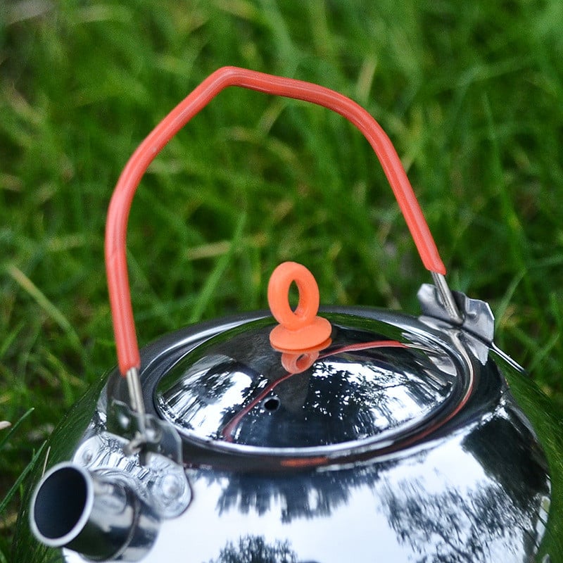 0,6 l nerūsējošā tērauda tējas tējkanna pārnēsājama āra ūdens tējkanna kempingam pārgājienu mini ūdens tējkanna tējkanna kafijas kanna Virtuves piederumi