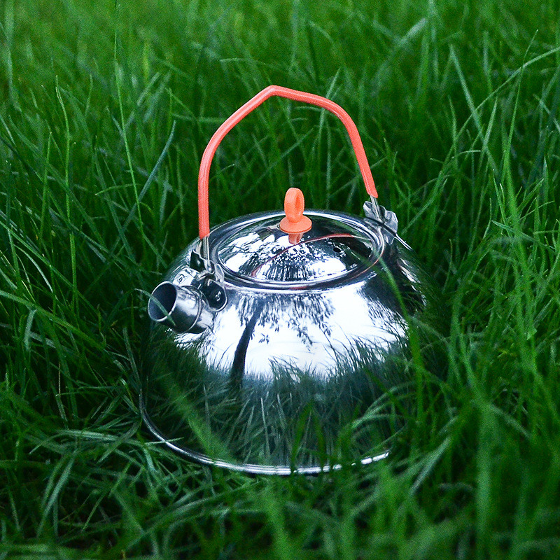 0,6 l nerūsējošā tērauda tējas tējkanna pārnēsājama āra ūdens tējkanna kempingam pārgājienu mini ūdens tējkanna tējkanna kafijas kanna Virtuves piederumi