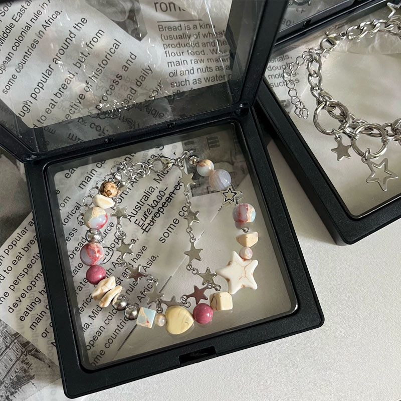 Star Heart Pentagram Planet karoliukais papuošta apyrankė moterims Kūrybiška estetika Šauni miela žavesio apyrankė Harajuku Trend papuošalų dovana