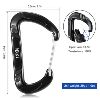 Lixada 4PCS 12KN Heavy Duty Carabiner Climbing Carabiner Steel Spring Clip Hammock Climbing Equipment Mosqueton Carabiner