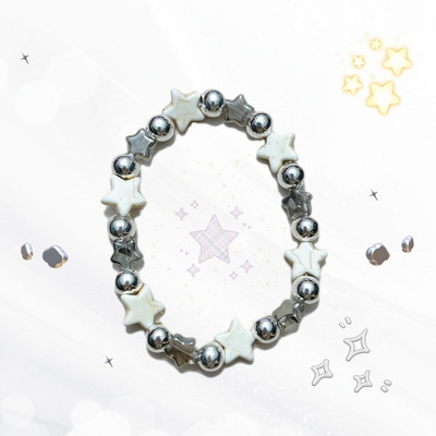 Harajuku Y2k Stone Star Pentagram apyrankė su karoliukais moterims Creative Cool Charm mados aksesuarai Vintage Trend Juvelyrika Dovana