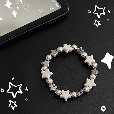 Harajuku Y2k Stone Star Pentagram gyöngyös karkötő nőknek Kreatív Cool Charm Divat kiegészítők Vintage Trend Ékszer Ajándék