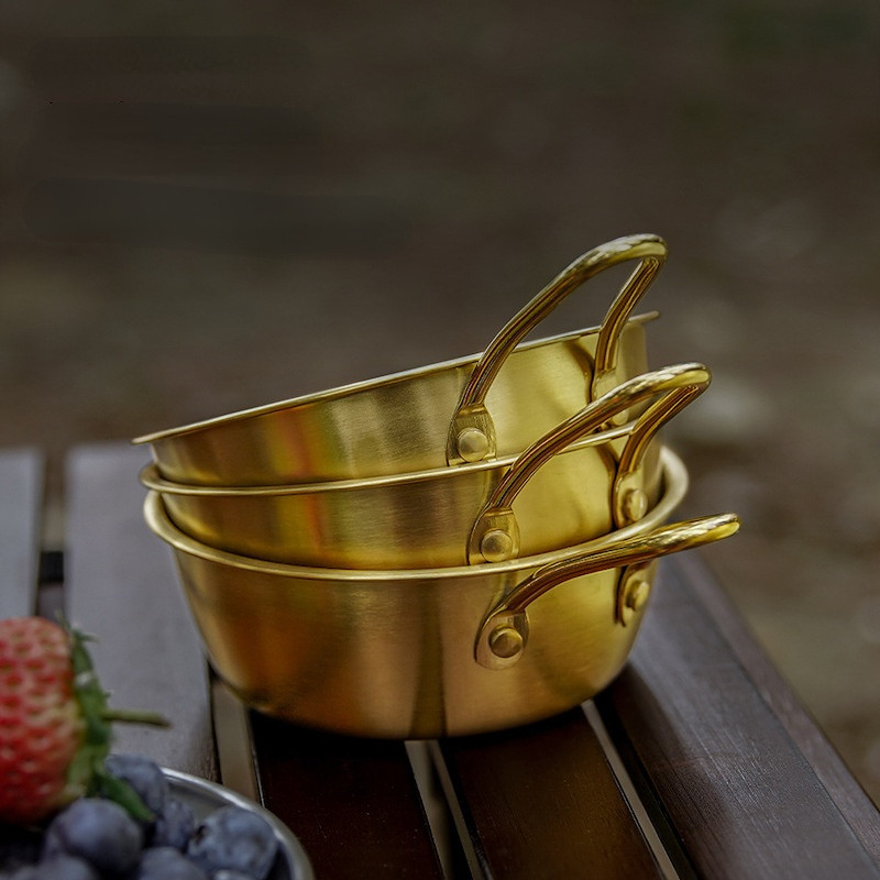 304 Roostevabast terasest kauss Maitsestusnõu Kuum pott kastmiskauss Toidukastme tass Korea riisiveinikauss käepidemega Köögilauanõud1