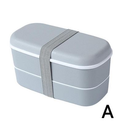 Kutija za ručak u japanskom stilu Bento kutija Plastična kutija za hladnjak za hranu Dvoslojna dječja prijenosna kutija za ručak na veliko