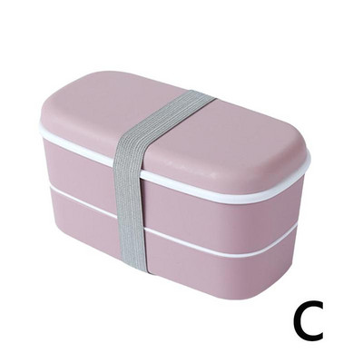 Kutija za ručak u japanskom stilu Bento kutija Plastična kutija za hladnjak za hranu Dvoslojna dječja prijenosna kutija za ručak na veliko