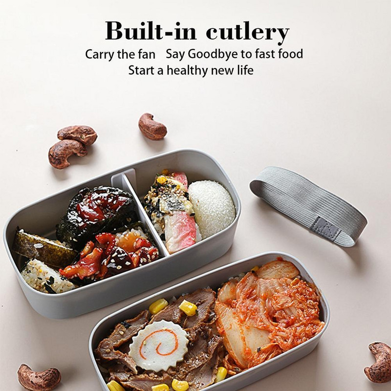 Kutija za ručak u japanskom stilu Bento kutija Plastična kutija za hladnjak za hranu Dvoslojna dječja prijenosna kutija za ručak na veliko