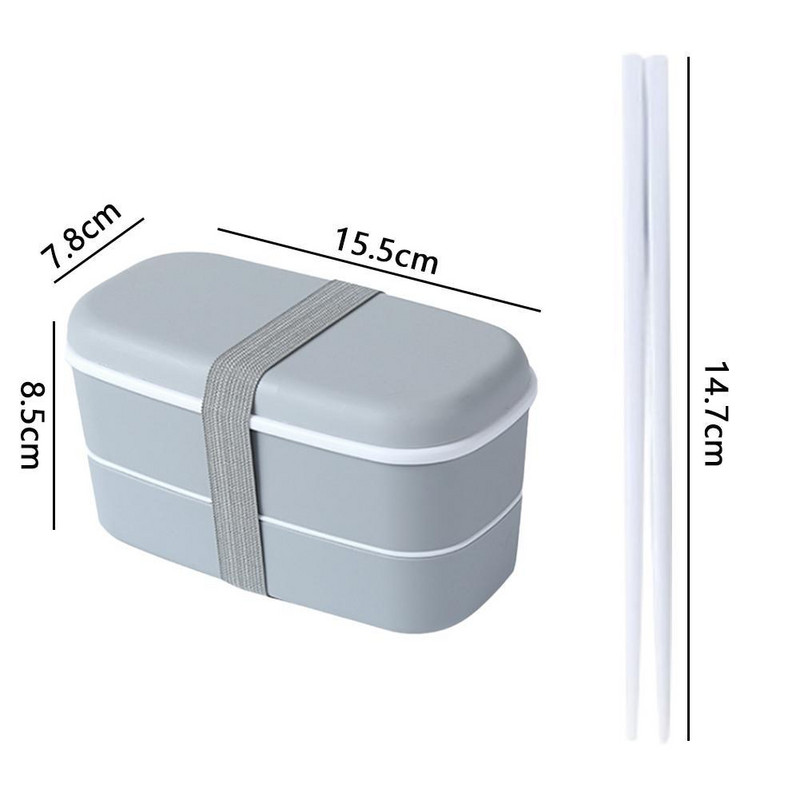 Kutija za ručak u japanskom stilu Bento kutija Plastična kutija za hladnjak za hranu Dvoslojna dječja prijenosna kutija za ručak na veliko