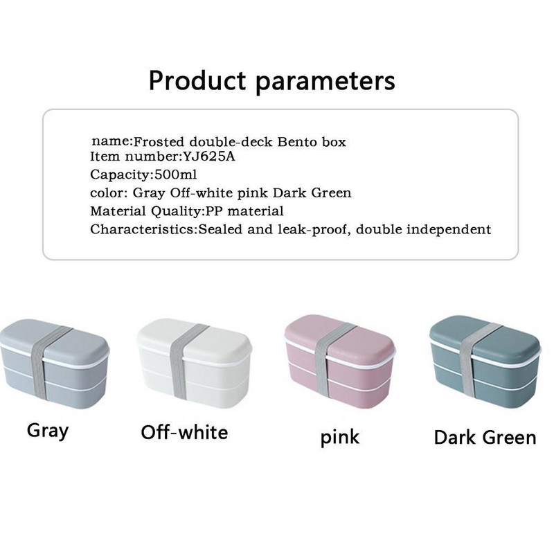 Kutija za ručak u japanskom stilu Bento kutija Plastična kutija za hladnjak za hranu Dvoslojna dječja prijenosna kutija za ručak na veliko