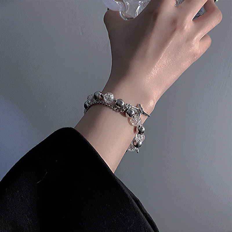 Βραχιόλι Cross Star Rhinestone Frozen Crack με μεταλλικές χάντρες για γυναίκες Μόδα Cool αισθητικής γοητείας βραχιόλι 2022 Trend κοσμήματα δώρο