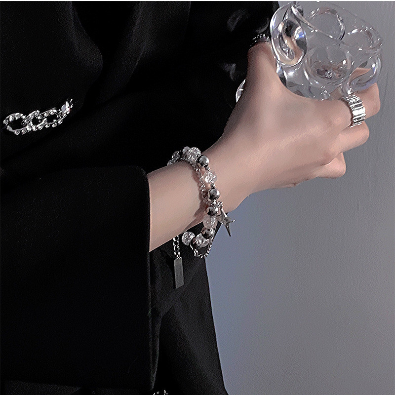 Βραχιόλι Cross Star Rhinestone Frozen Crack με μεταλλικές χάντρες για γυναίκες Μόδα Cool αισθητικής γοητείας βραχιόλι 2022 Trend κοσμήματα δώρο