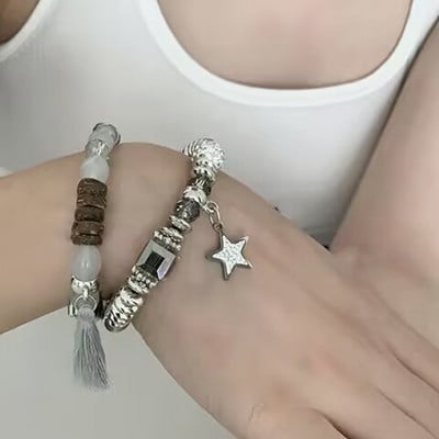 Rhinestone Star Pentagram Tassel Beads Narukvica za žene Trend 2022 Cool Charm Parovi Narukvica Moda Vintage Y2k nakit Novo