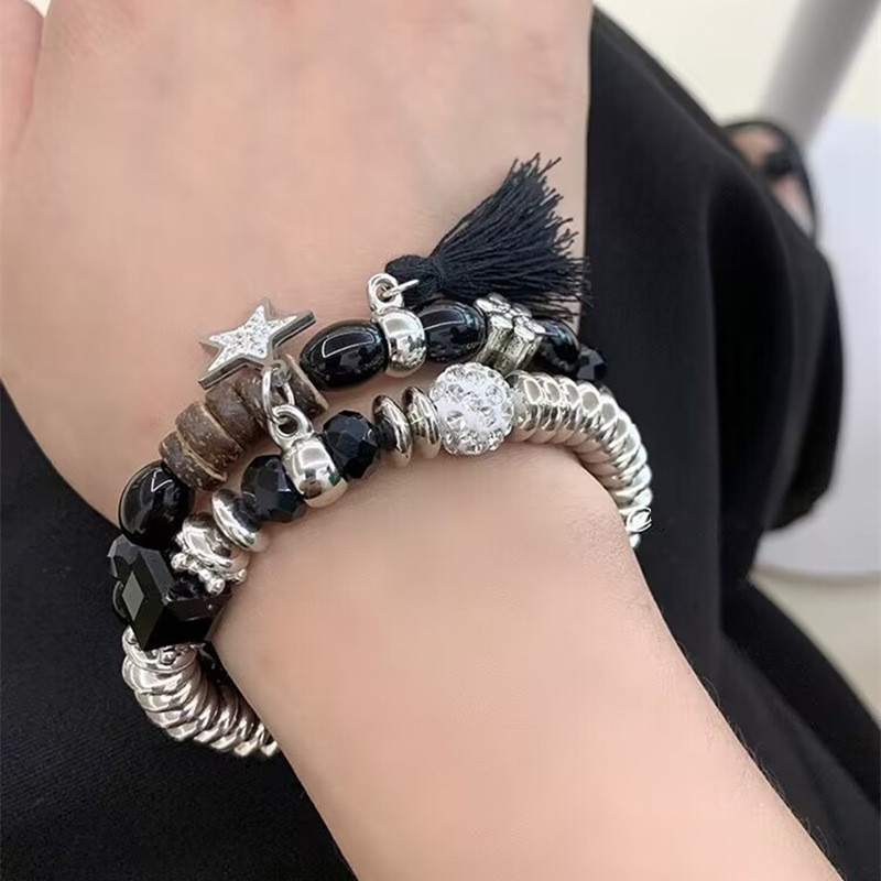 Strassz Csillag Pentagram Bojtgyöngyök Karkötő nőknek 2022 Trend Cool Charm Párok Karkötő Divatos Vintage Y2k Ékszerek Új