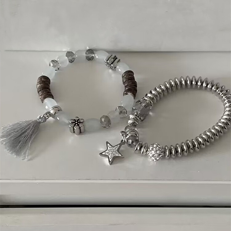 Strassz Csillag Pentagram Bojtgyöngyök Karkötő nőknek 2022 Trend Cool Charm Párok Karkötő Divatos Vintage Y2k Ékszerek Új