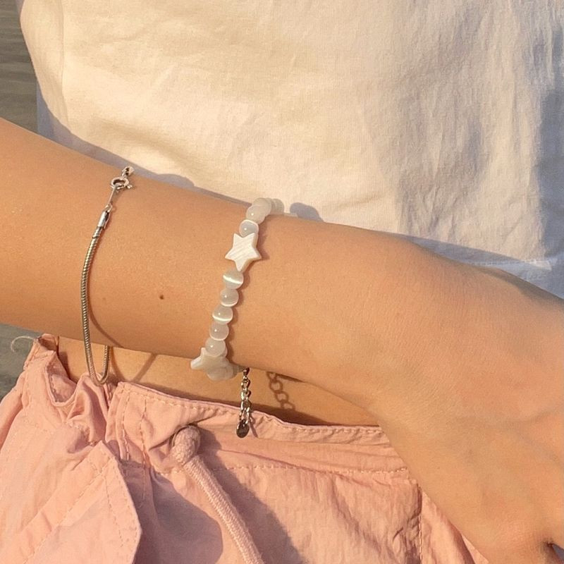 Opāla fāzēm pentagrammas zvaigzne mīlestības sirds rokassprādze sievietēm salds šarms Harajuku modes rotaslietas estētika Y2k aksesuāri dāvana