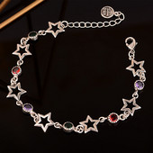 Színes strasszos Hollow Star Pentagram karkötő nőknek Hip Hop Rock Cool Esztétikai Báj karkötő Y2k Trend Ékszer Ajándék