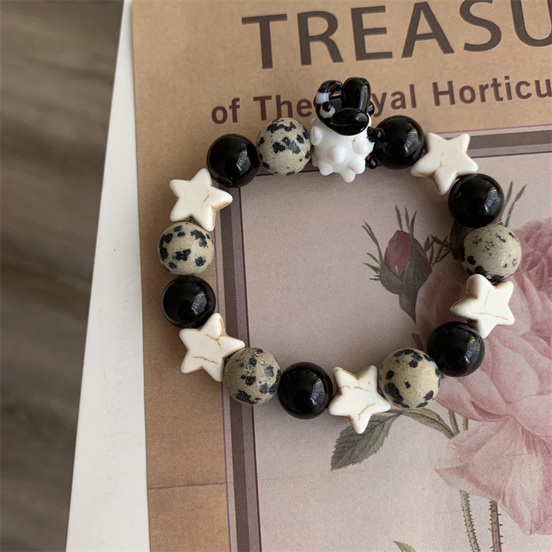Γυναικείο ελαστικό βραχιόλι με χάντρες Sheep Star Pentagram για γυναίκες Δημιουργικά χαριτωμένα δροσερά vintage αξεσουάρ Harajuku μοντέρνα κοσμήματα