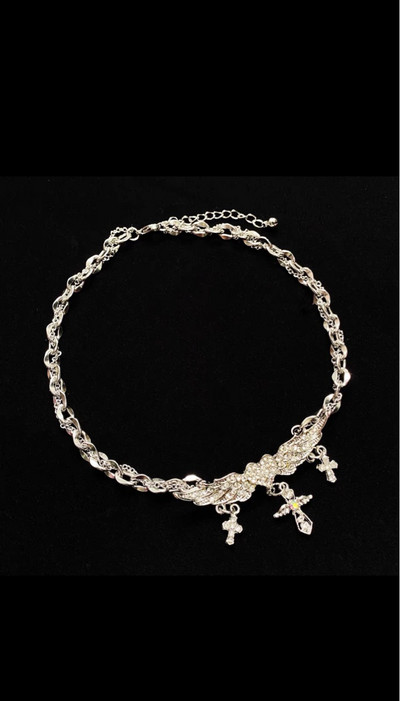 Rhinestone Love Heart Angel Wings Cross Choker kaklarota sievietēm Sweet Cool Trend Charm Rokassprādzes Izsmalcinātas modes Y2k rotaslietas