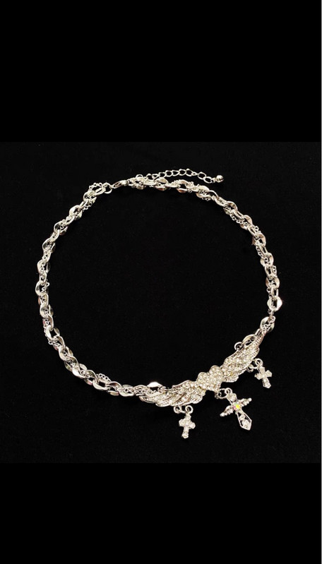 Rhinestone Love Heart Angel Wings Cross Choker kaklarota sievietēm Sweet Cool Trend Charm Rokassprādzes Izsmalcinātas modes Y2k rotaslietas