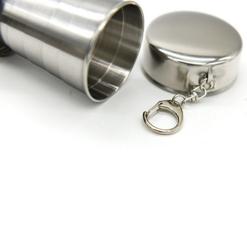 Nerūsējošā tērauda salokāms pārnēsājams 75 ml krūze Nerūsējošā tērauda saliekams, izvelkamais glāzītis, saliekams glāze Blackjack krūzes tējas krūzes tējas trauki