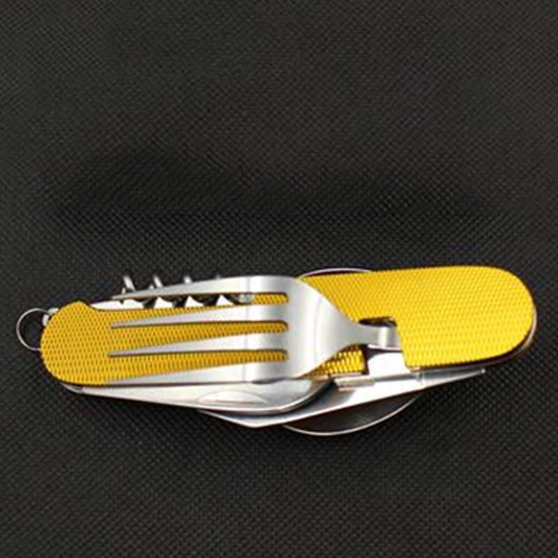 Πολυλειτουργική αναδιπλούμενη τσέπη από ανοξείδωτο ατσάλι για υπαίθριο κάμπινγκ Μαχαιροπίρουνα για πικ-νικ Μαχαιροπήρουνα Κουτάλια Επιτραπέζια εξαρτήματα